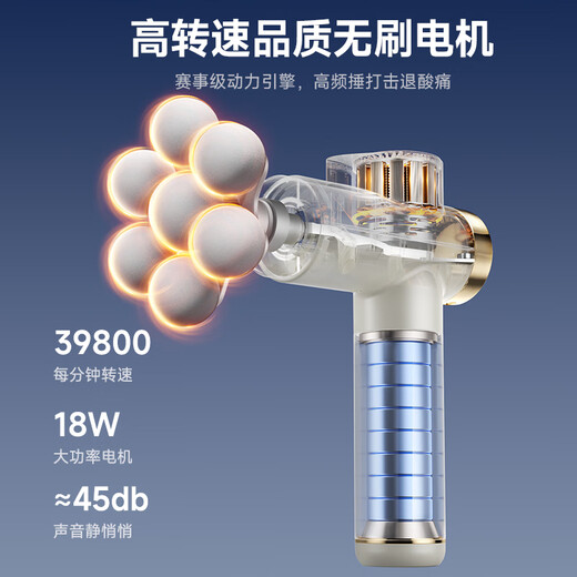 Owl multi-head fascia gun massager shoulder, neck, waist and back massager myocervical mask gun professional grade portable fitness muscle relaxation leg Mid-Autumn Festival birthday gift for parents and men, supreme fully equipped platinum, 99-speed variable speed + 9 professional massage heads + LCD digital display