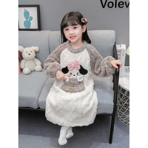 G.DUCKKIDS Girls Pajamas Autumn and Winter Thickened Baby Sleeping Bag Winter Warm Girls Home Pajamas Children's Coral Velvet Bathrobe Pink 90 - Recommended 80-90cm_1-2 years old_(20-2