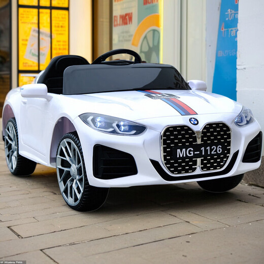 Liuwan children's electric car four-wheel with remote control male and female baby children's one-year-old gift can sit on toy stroller, painted red, leather seat + remote control + swing + Bluetooth + light music