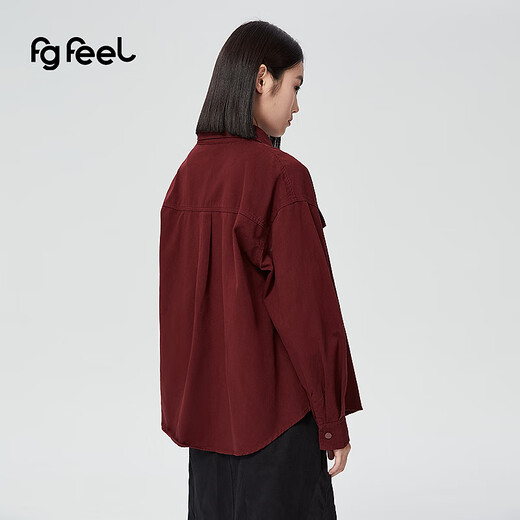 Pupufeng 2025 winter new women's dynamic and handsome shirt two-piece set (including suspenders) QD1C23278L Red S