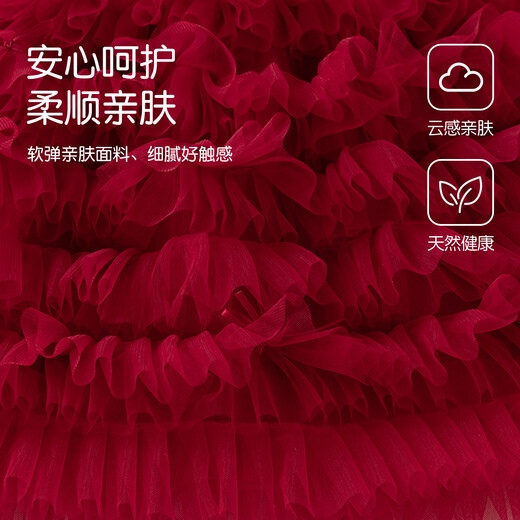 Banxidi girls dress autumn new style children's style princess dress baby long-sleeved cake dress New Year's clothing New Year's greetings dress