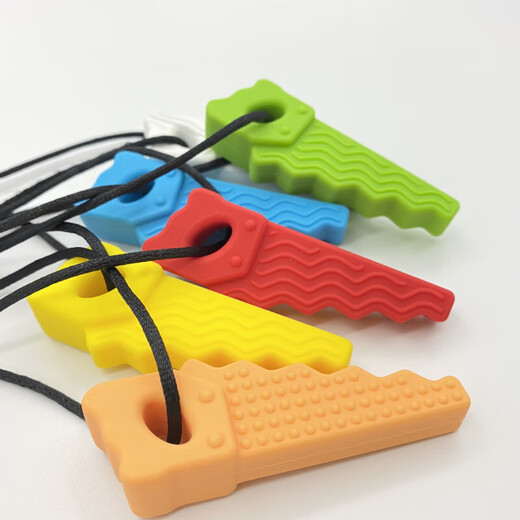 Children's oral anti-loss period soothing gum baby teething stick serrated silicone teether must-have for older children, green 1 pack