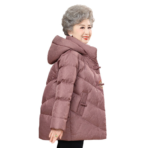 Yaya (YAYA) middle-aged and elderly mothers' down jacket hooded women's winter 2025 new style grandma and elderly clothes mid-length versatile coat