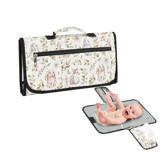 Jingmengyuan Baby Outdoor Foldable Diaper Changing Mat Baby Travel Portable Diaper Pad Baby Diaper Pad Brown Leopard Print One Size