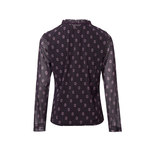 敦奴（DUNNU）2025秋季新款印花系带领蝴蝶结减龄衬衫女 正黑色 2XL