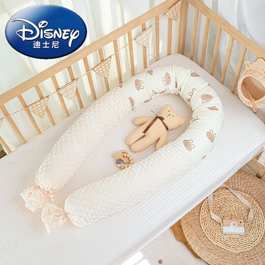 Disney (Disney) crib bedside soft bag anti-collision pure cotton fence stuffed bed seam long pillow baby side sleeping anti-fall cylindrical pillow Bibi Rabbit 200cm