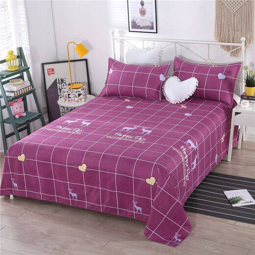 Bed sheet single piece pure cotton 100 pure cotton solid color quilt male student dormitory single double double bed sheet 1.5 meters home Jixiang Ruyi 0.6*1.8 kindergarten student dormitory