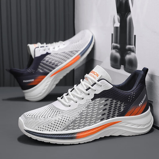 XTep versátil Primavera y verano Nuevo estilo Volteamiento Volteante Color de gradiente Bloqueo de color Bloque de deportes respirables Hombres para hombres con bajo nivel de encaje que mejora el ocio CN-CF9905 Orquídea blanca profunda 39