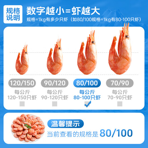 Meijiajia Cooked and Frozen Arctic Sweet Shrimp with Head Seeds Net Weight 3Jin Jin is equal to 0.5kg Specifications80/100 Head Seed Rate 50% Cooked Frozen Seafood and Aquatic Products