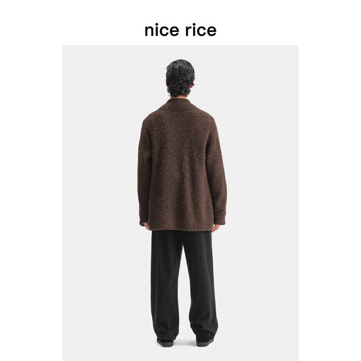 Nice rice 25 winter new sheep wool blended loose wool woolen cardigan NHD05014 brown L