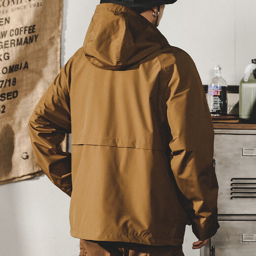 Jeanswest American Retro Workwear Jacket Men's Spring and Autumn Mountain Style Functional Outdoor Urban Commuting Men's Ami Khaki Jacket Khaki 2XL Suitable for 160-180Jin Jin is equal to 0.5 kg