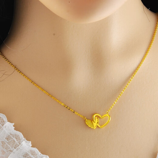 Yongsi clavicle chain plated with 18K gold Nordic gold love necklace gift non-fading ladies imitation gold light luxury original