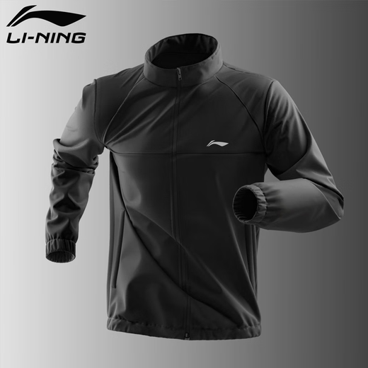 Li Ning Assault Jacket Men's Autumn and Winter New Outdoor Mountaineering Wear Casual Jacket Men's Windproof and Water-Repellent Plus Velvet Sports Windbreaker Black - Hooded Windproof Windproof and Water-Repellent XL /180 (150-165Jin Jin is equal to 0.5 kg)