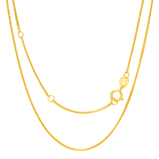 China Gold (CHINA GOLD) 18K gold necklace women's gold chain plain chain Chopard chain o-shaped water wave chain matching chain set birthday gift for girlfriend Chopard chain/gold color/about 1.05g