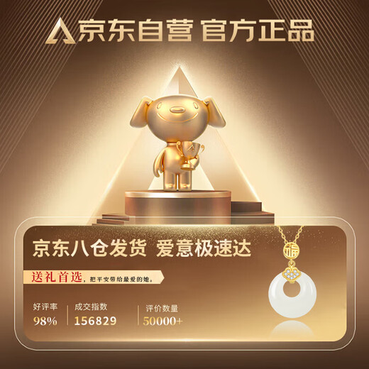 Central Chuang Fashion Chinese Gold and Silver Necklace for Women Peaceful Buckle Jade Pendant for Girls Mom Mother Birthday Gift for Ladies and Practical Wife