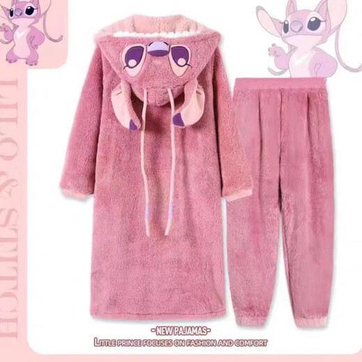 Sweet Fish Stitch Pajamas Autumn and Winter Thickened Flannel Cartoon Hooded Couple Pajamas Outerwear Home Clothes Set Gray Shark Pajamas Thickened M 2XL Recommended 175c180Jin Jin is equal to 0.5kg within