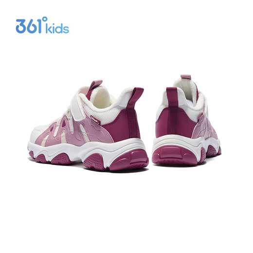 361 Children's Cotton Shoes 2025 Winter Women's Large Leather and Velvet Warm Cushioning and Wear-Resistant Sports Shoes White 36