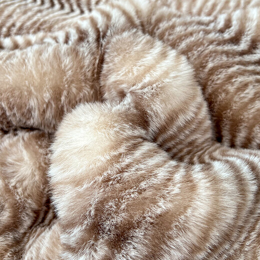 Nanjiren imitation fur blanket, winter thickened plush blanket, wedding blanket, home sofa blanket, plus velvet nap blanket, color wave pattern, coffee brown, velvet thickening, warm to the touch 200*230cm