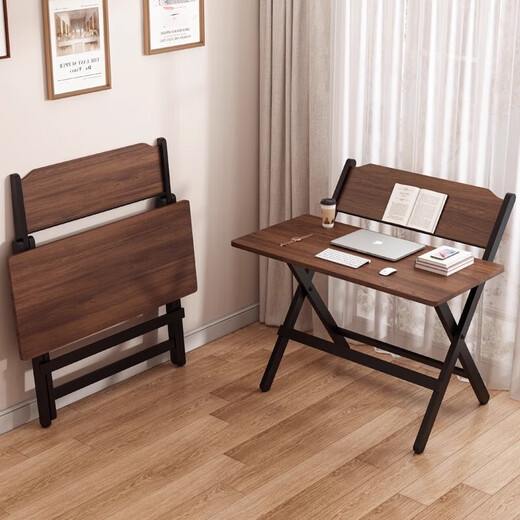 Folding table, movable desk, new computer table, small dining table, home study table, simple rental house bedside table, installation-free 80*40 snow mountain white study table - 4-speed lift