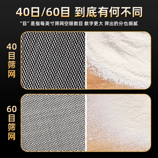 FVFH German flour sieve 316 stainless steel 60 mesh filter sieve surface ultra-fine flour mesh sieve bug fine leakage mesh extra thick 15cm flour sieve 60 mesh-with ring type
