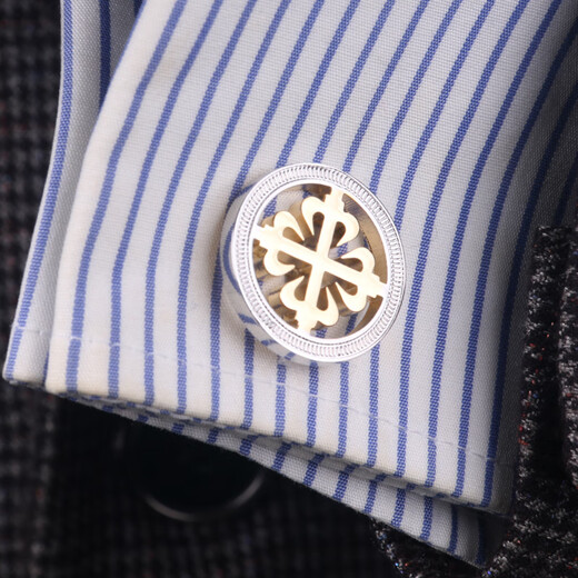 Lieshang gold clear ink blue crystal cufflinks men's French shirt cufflinks cufflinks men's formal French shirt cufflinks gold clear ink blue crystal cufflinks