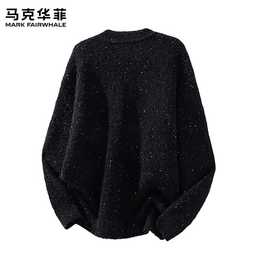 MARK FAIRWHALE Japanese Simple Sweater Men's 2025 Autumn New Loose Lazy Circle Yarn Henry Collar Knitted Cardigan Top Black Autumn New Product L Recommended 120-140 Jin Jin equals 0.5 kg