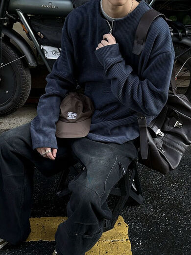 Midele wool cardigan men's zipper jacket autumn 2025 Henry collar European pit texture fabric half-zip sweatshirt men's spring dark gray M 90-120Jin Jin equals 0.5 kg