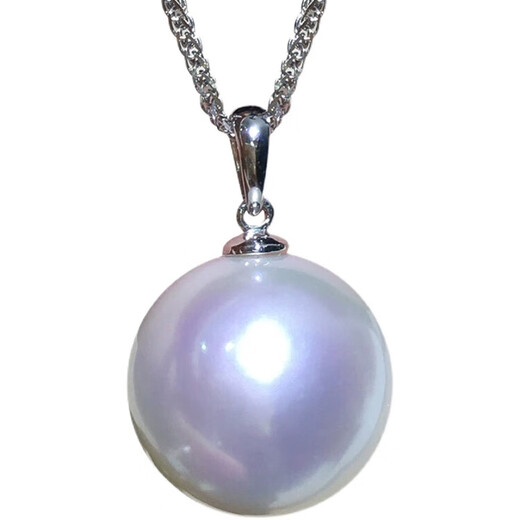 MHFDO natural Edison pearl pendant, round and bright, 18K gold, thick gold version with melon seed buckle, comparable to Australian white seawater pearls 12-13mm