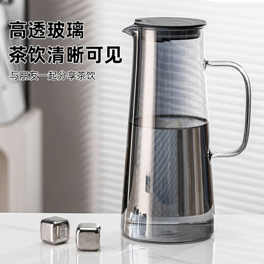 Light luxury high-end glass kettle set, kettle can be heated by open flame, high temperature resistant water cup, water set, tea kettle, 1 pot + 6 cups + cup holder + cup tray