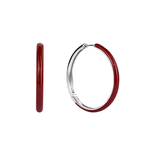 Arsis Flowing Cloud and Mist Big Earrings for Women Red Enamel Earrings Versatile High-end Earrings as a New Year Gift for Your Girlfriend Flowing Cloud and Mist Big Earrings (Red)