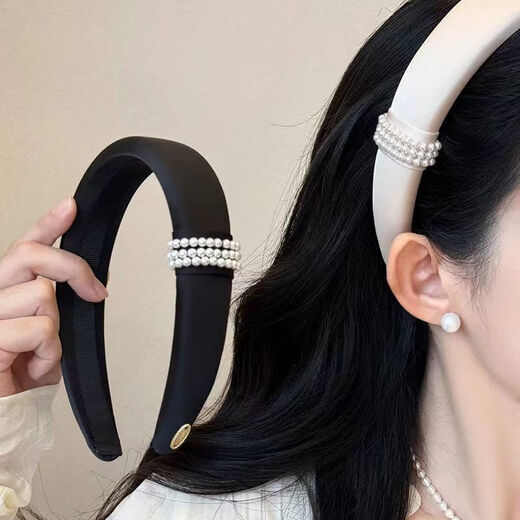 Sangma Zhao Lusi's same style hairband, simple pearl high skull hairpin, face wash, facial mask, hair pressure headband, temperament hair accessory