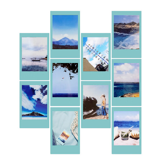 Fuji (FUJIFILM) instax instant camera 3-inch mini photo paper film roll 3-inch sky blue + photo album + storage box + refrigerator magnet official standard configuration