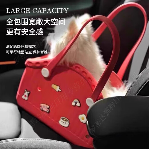 狗狗猫咪便携托特包宠物小型犬夏天外出神器手提篮约克夏马尔济斯 淡粉绿[撞色多巴胺*可DIY配饰] M-中型[建议8斤内爱宠]