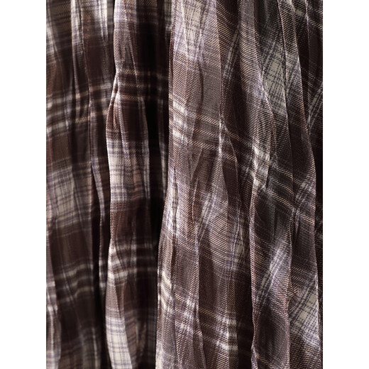 Light luxury British plaid skirt for women 2025 autumn new a-line skirt high-end pleated skirt mid-length skirt blue one size fits all recommended 80-155 Jin Jin equals 0.5 kg