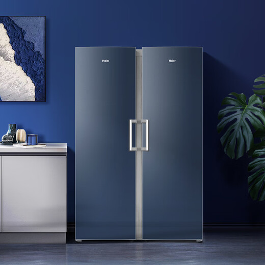 Haier (Haier) Little Red Flower Series 210/242/290/335/385L Home Commercial Vertical Freezer Air-cooled Frost-free Antibacterial Electronic Temperature Control Cryogenic Quick Freezing Level 1 Energy Efficiency 335L Little Red Flower Series Star Stone Blue | Level 1 Dual Frequency Conversion