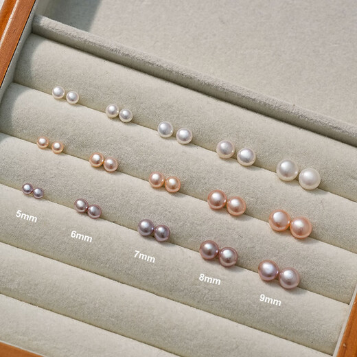 999 Pure Silver Natural Freshwater Pearl Earrings Oblate Steamed Buns Sterling Silver Needle Earrings Light Luxury Premium Silver Earrings White Natural Freshwater Pearls 8mm Pair