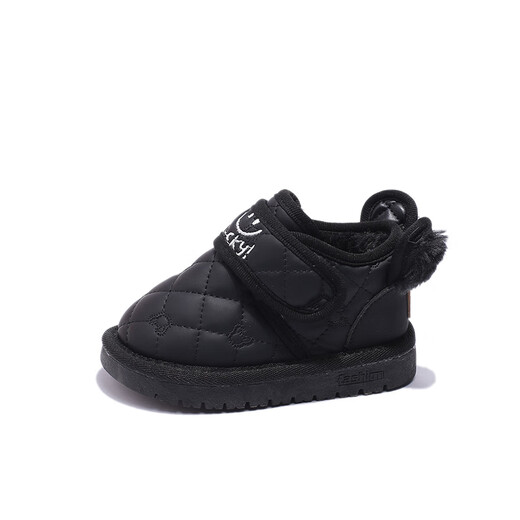 Tyrannis Yangma recommended baby girl cotton boots 2024 winter new 0-5 thickened boys' warm shoes girls soft sole black 18_inner length 12.0cm