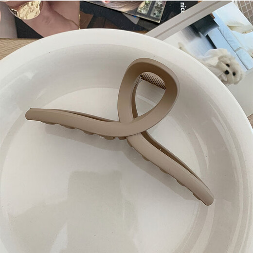 SAHANE Zuoyu 11CM Frosted Shark Clip Hair Clip Internet Celebrity Temperament Hair Clip Hair Clip Women's Back Hair Clip Frosted Khaki 11CM