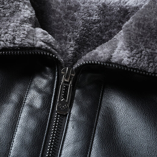 Dibinze large size winter men's velvet thickened lapel leather jacket for middle-aged and elderly people to prevent cold and warm leather jacket, brown XL