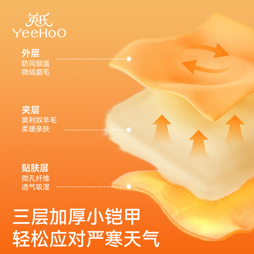 YEEHOO's non-bulky wool children's vest campus artifact autumn and winter warm children's jacket children's vest