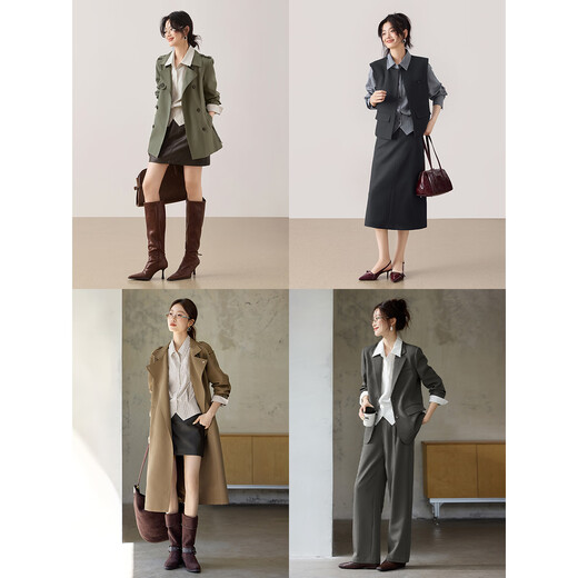 Mohan Yimei French women's shirt tops commuting shirt 25 autumn high-end hot style waist-cut workplace women's wear navy plaid color 2XL