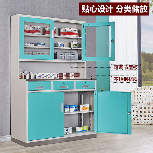 JPHZNB clinic Western medicine cabinet disposal table hospital stainless steel medicine cabinet medicine cabinet room work table diagnosis and treatment table 2 points 4 meters combination fruit green 1 point 1mm