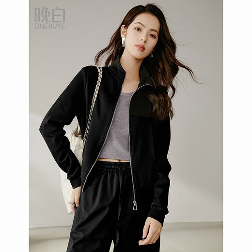 Late White New Product 2025 Autumn Style This Year's Popular Style Turtleneck Top Versatile Fashion Jacket Quality Jacket Women Black L