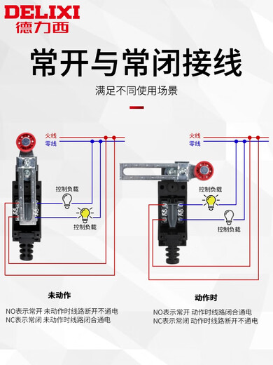 Delixi travel switch limit switch 8108 roller mechanical micro-motion self-reset touch limiter controller LXJMs-8108 RoHS