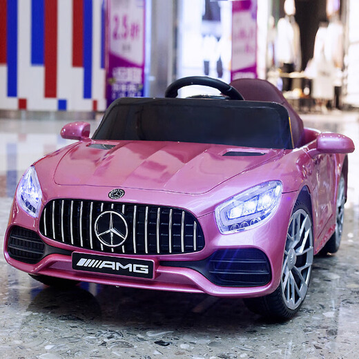 Children's electric car four-wheel drive car for boys and girls with remote control toy car that can sit in a baby stroller. Painted black four-wheel drive + 12V super large + remote control swing + music Bluetooth + leather seat soft wheel