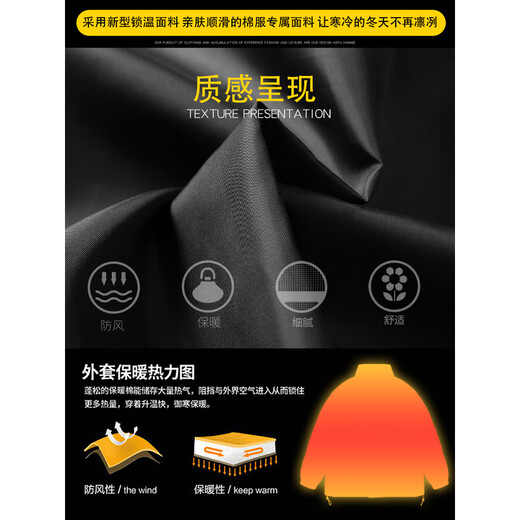 EASTERN CAMEL American solid color stand collar down jacket men's spring 2026 new thickened warm jacket cotton-padded jacket men's 99999 black thickened warm, winter cold protection S