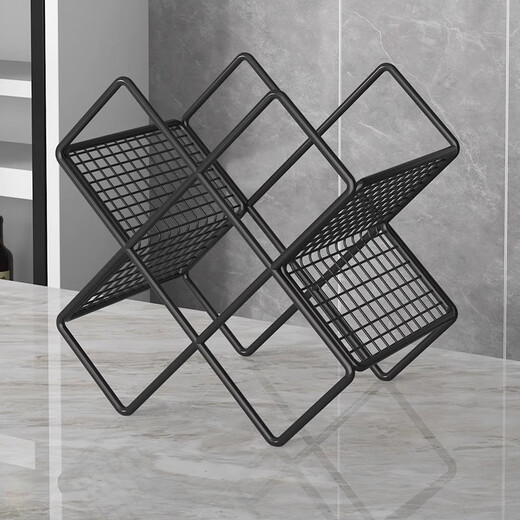 Tanbeiman Red Wine Display Rack Red Wine Rack Creative Light Luxury Modern Simple European Wine Cabinet Rack Ornament Wine Rack Display Rack Wine Rack Holder Black Double Pack