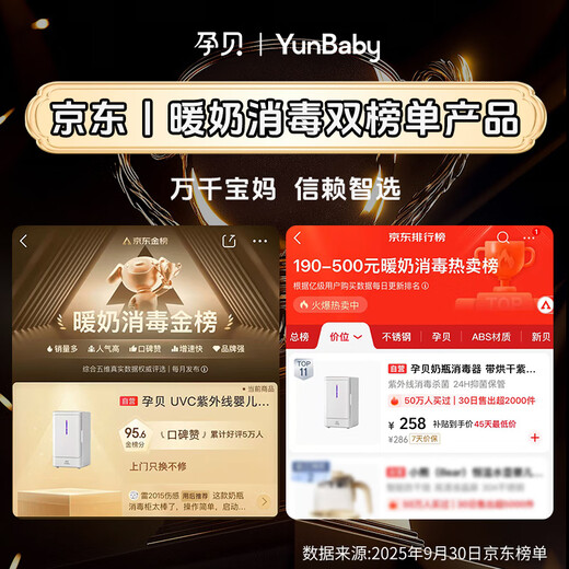 Pregnant baby bottle sterilizer with drying UV baby sterilizer 8 lights high temperature drying 6.5L