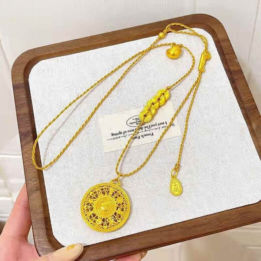 Pupan Lao Phoenix 999 Bengal Red Gold Jewelry Women's Necklace Sha Jin Fu Eight Treasures Compass Pendant Solid Fat A056 New Eight Treasures Compass + Qianlao Fengxiang Quality