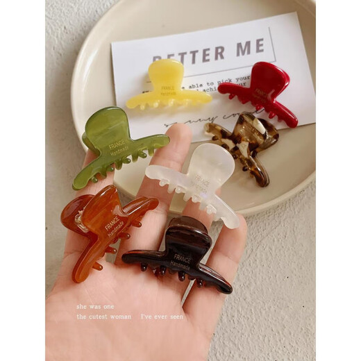 Xiao Panda Acetate Small Small Hair Clip Half-tied Shark Clip Women's Back of Head Hair Clip Hair Clip with Small Hair Volume Pastel Color 4.5cm